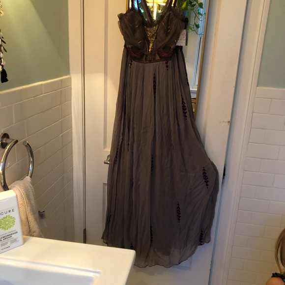 SOLD Free People Artemis Goddess Dress Gray Combo - Picture 6 of 6